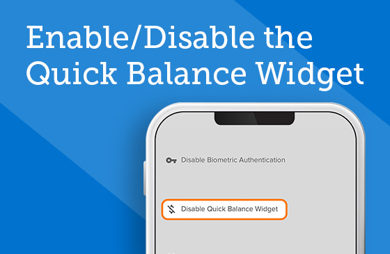 Enable or disable the Quick Balance widget graphic